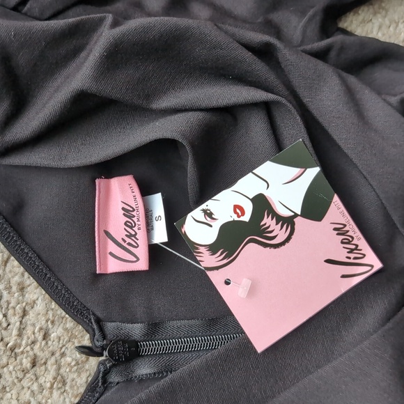 Black Bawdy Wiggle Dress Vixen Micheline Pitt - Picture 3 of 3